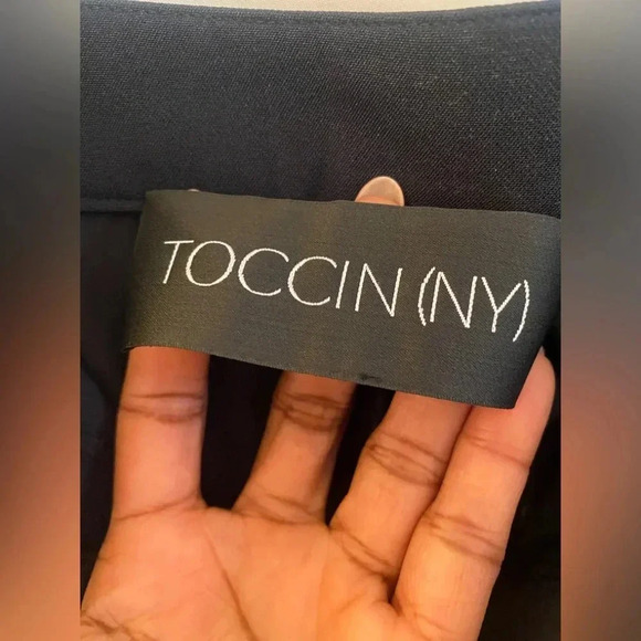 NEW TOCCIN (NY) High Waist Black Cropped Pants With White Panelling Size 2 NWT - Picture 5 of 6